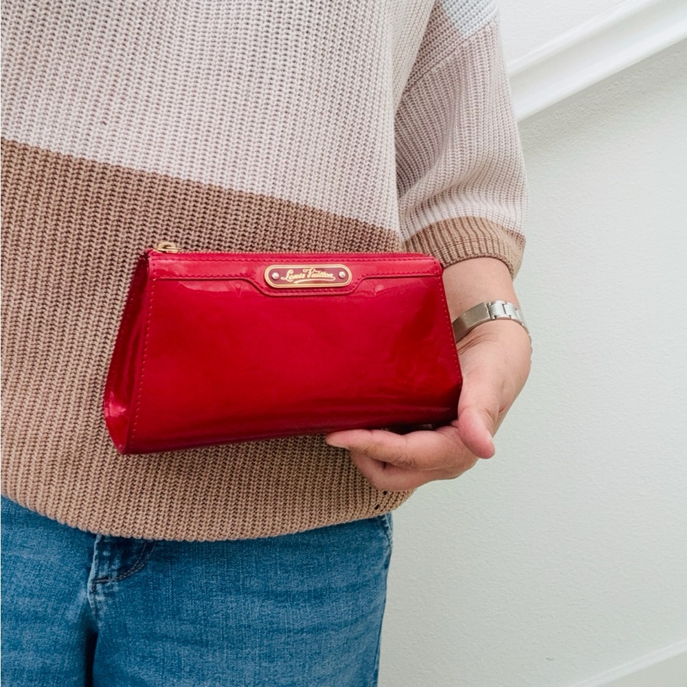 Louis Vuitton Trousse Cosmetic Pouch Pomme D'Amour Red Vernis M91487 Dustcover - Picture 6 of 16